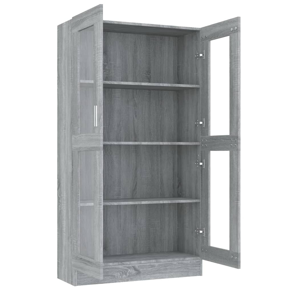 Βιτρίνα Γκρι Sonoma 82,5 x 30,5 x 150 εκ. Επεξεργασμένο Ξύλο
