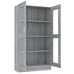 Βιτρίνα Γκρι Sonoma 82,5 x 30,5 x 150 εκ. Επεξεργασμένο Ξύλο