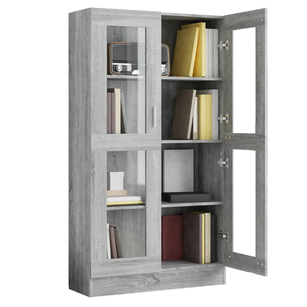Βιτρίνα Γκρι Sonoma 82,5 x 30,5 x 150 εκ. Επεξεργασμένο Ξύλο