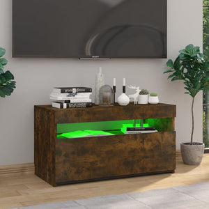 Έπιπλο Τηλεόρασης με LED Καπνιστή Δρυς 75 x 35 x 40 εκ. - Pakobazaar