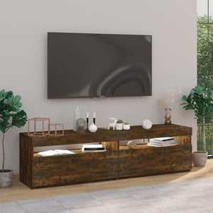 Έπιπλο Τηλεόρασης με LED 2 τεμ. Καπνιστή Δρυς 75 x 35 x 40 εκ. - Pakobazaar