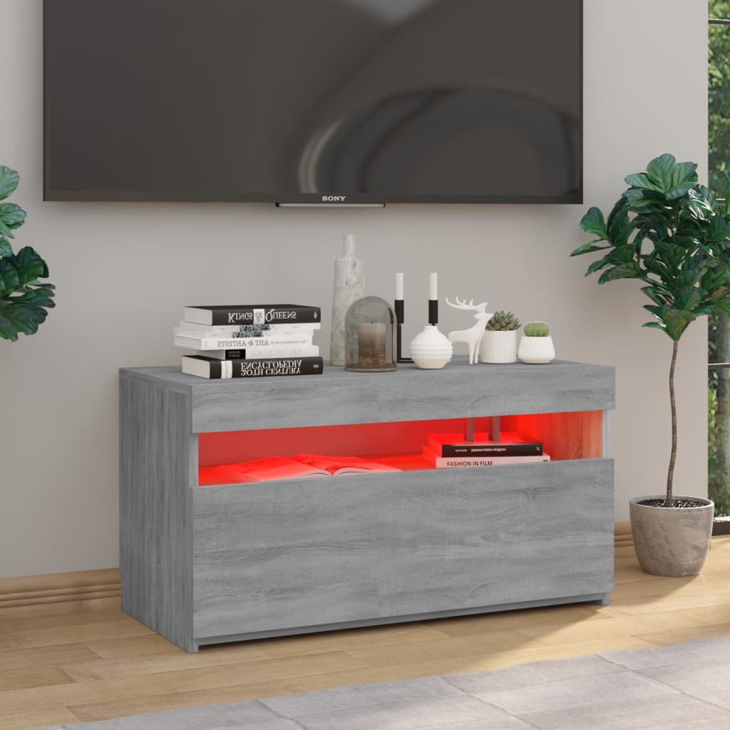 Έπιπλο Τηλεόρασης με LED Γκρι Sonoma 75 x 35 x 40 εκ. - Pakobazaar