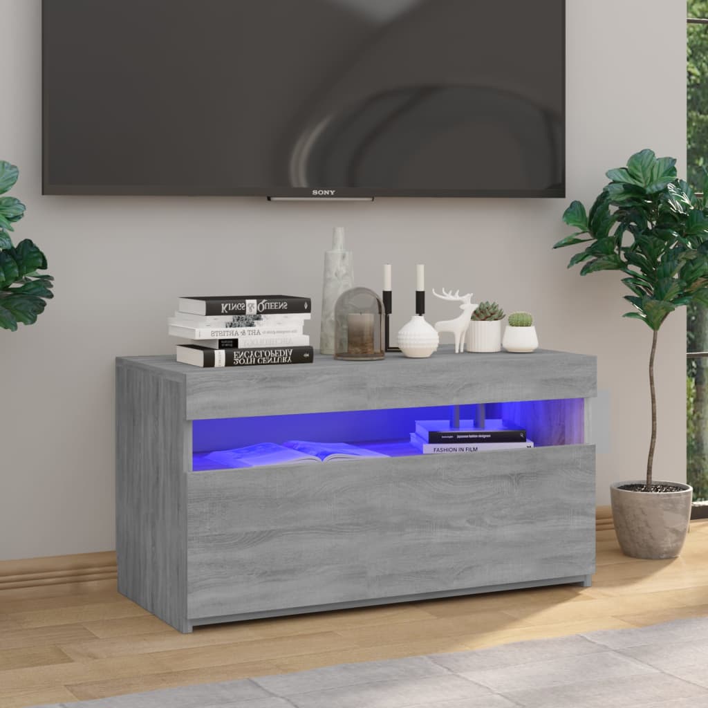 Έπιπλο Τηλεόρασης με LED Γκρι Sonoma 75 x 35 x 40 εκ. - Pakobazaar