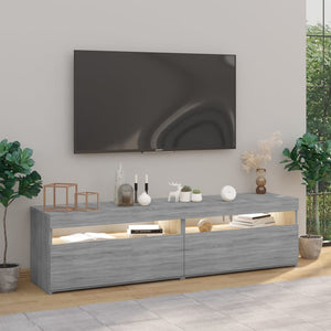 Έπιπλο Τηλεόρασης με LED 2 τεμ. Γκρι Sonoma 75 x 35 x 40 εκ. - Pakobazaar