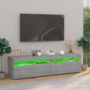 Έπιπλο Τηλεόρασης με LED 2 τεμ. Γκρι Sonoma 75 x 35 x 40 εκ. - Pakobazaar