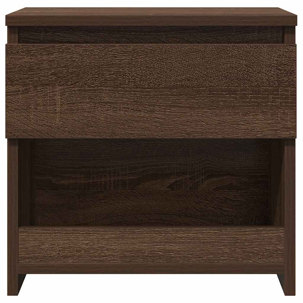 Κομοδίνα 2 τεμ. Καφέ Δρυς 40x30x39 εκ. από Επεξεργασμένο Ξύλο