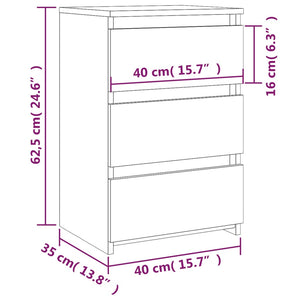 Κομοδίνο Καπνιστή Δρυς 40x35x62,5 εκ. από Επεξεργασμένο Ξύλο