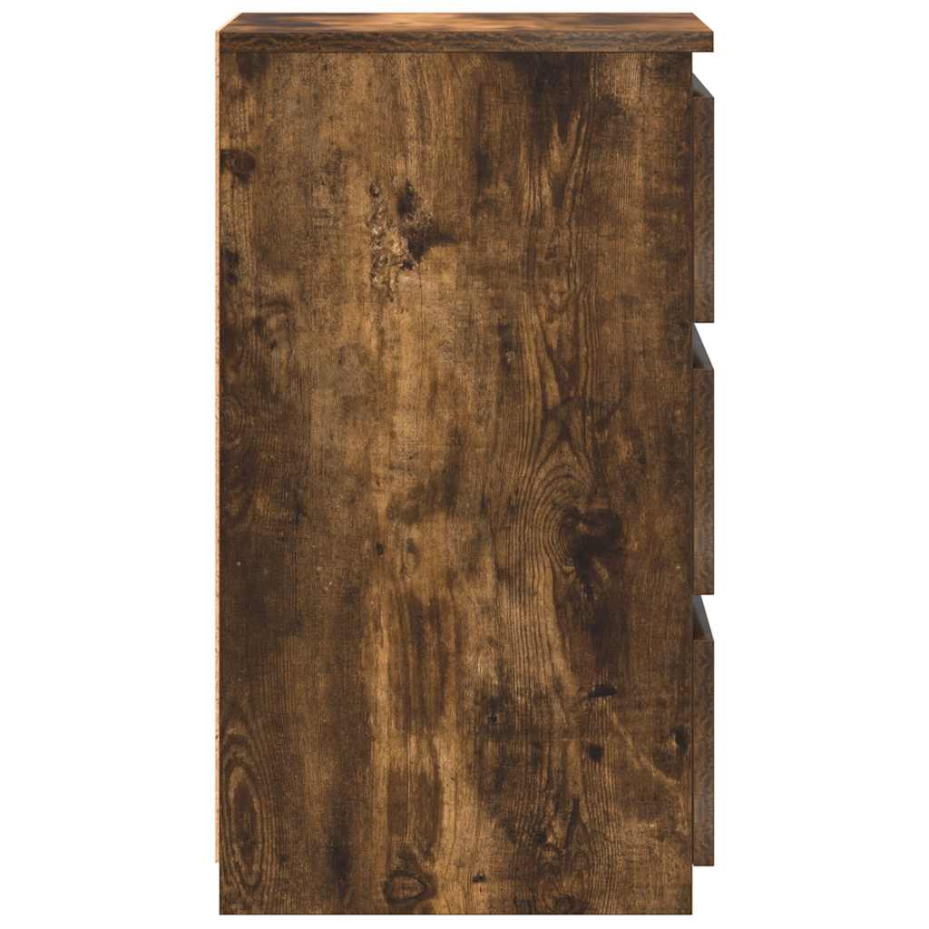 Κομοδίνα 2 τεμ. Καπνιστή Δρυς 40x35x62,5 εκ. Επεξεργασμένο Ξύλο