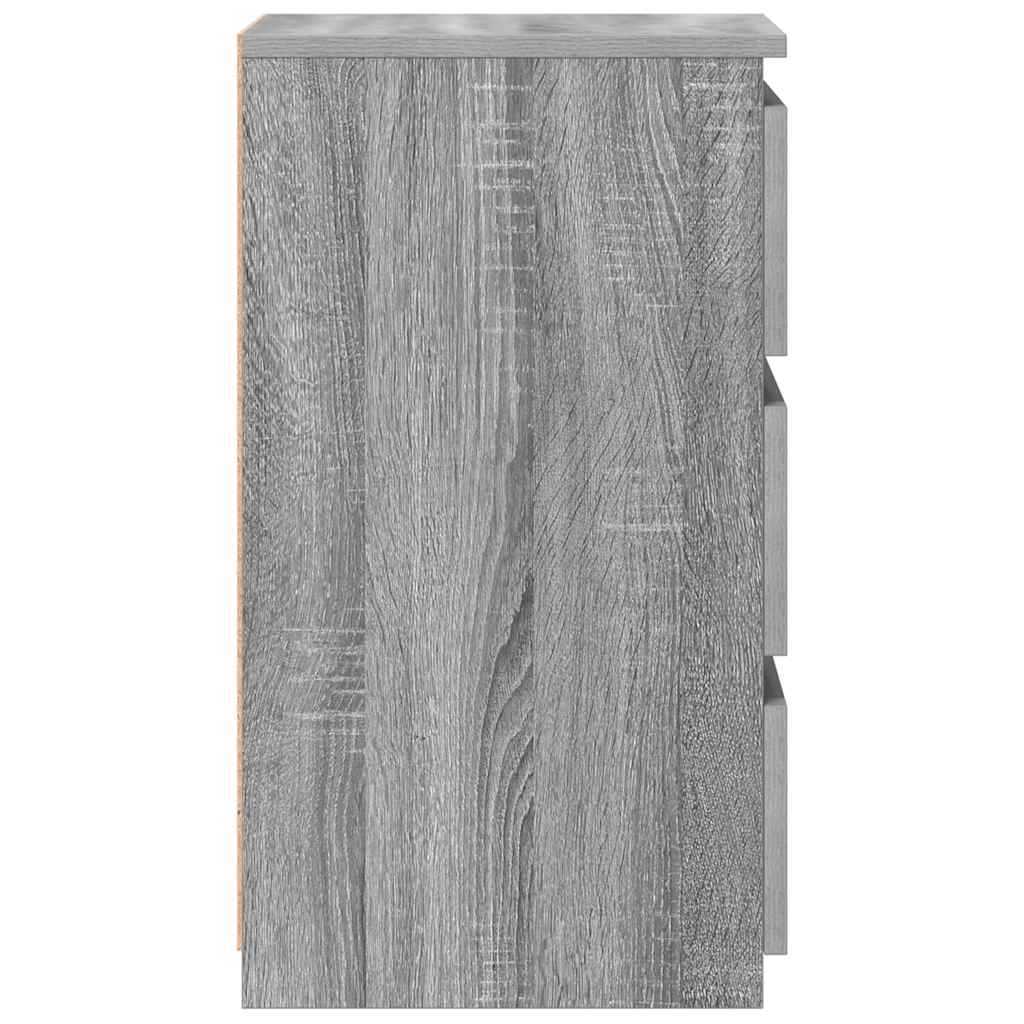 Κομοδίνα 2 τεμ. Γκρι Sonoma 40x35x62,5 εκ. Επεξεργασμένο Ξύλο