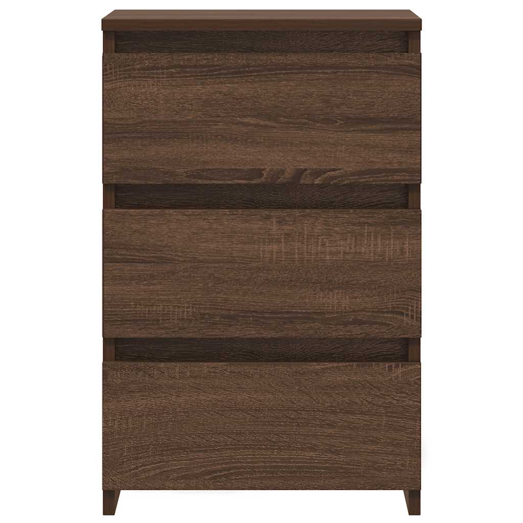 Κομοδίνα 2 τεμ. Καφέ Δρυς 40x35x62,5 εκ. από Επεξεργασμένο Ξύλο