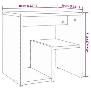 Κομοδίνα 2 τεμ. Καφέ Δρυς 40x30x40 εκ. από Επεξεργασμένο Ξύλο - Pakobazaar