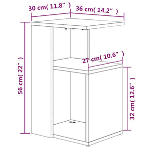Τραπέζι Βοηθητικό Γκρι Sonoma 36x30x56 εκ. Επεξεργασμένο Ξύλο