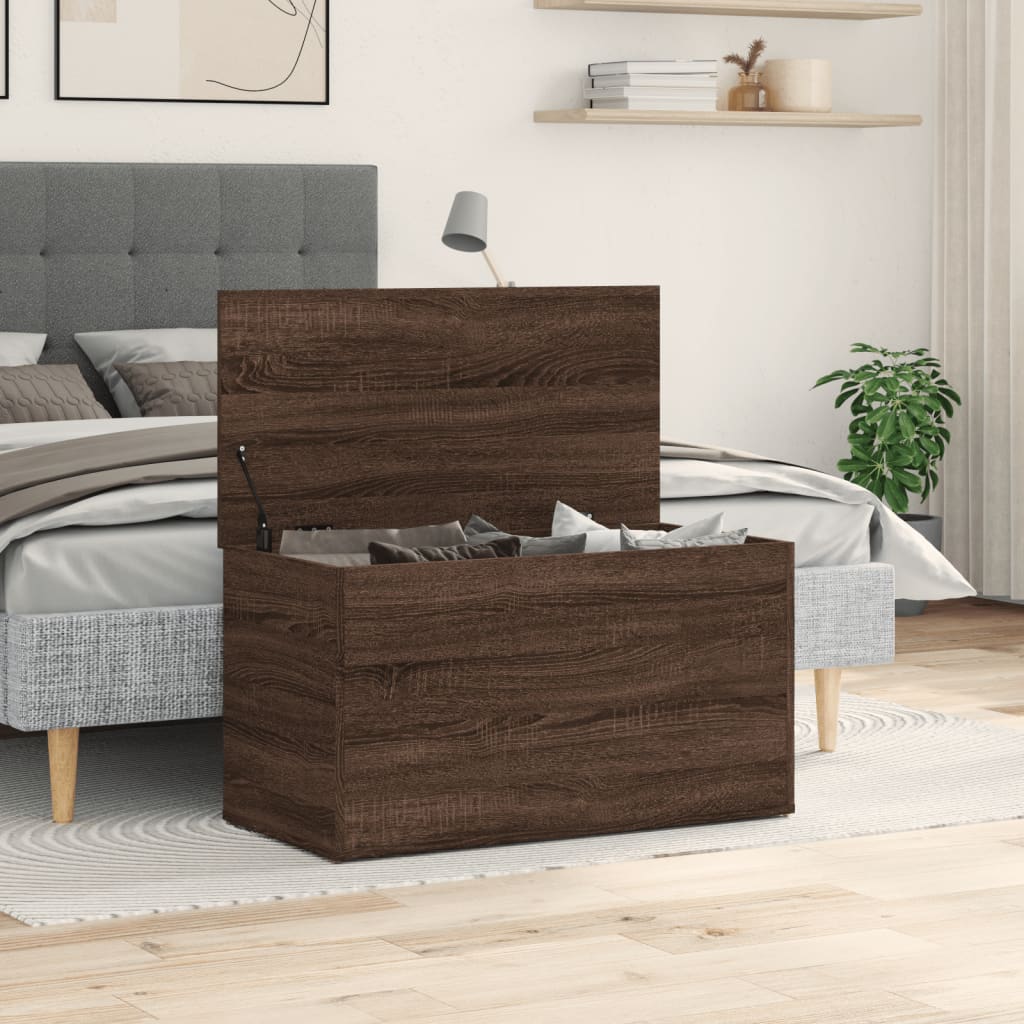 Μπαούλο Αποθήκευσης Καφέ Δρυς 84x42x46 εκ. Επεξεργασμένο Ξύλο