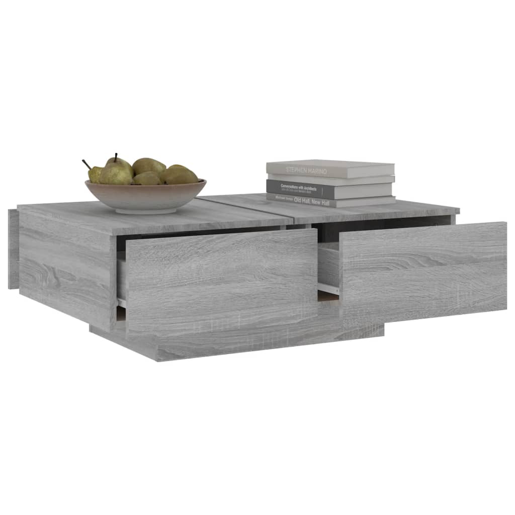 Τραπεζάκι Σαλονιού Γκρι Sonoma 90x60x31 εκ. Επεξεργασμένο Ξύλο