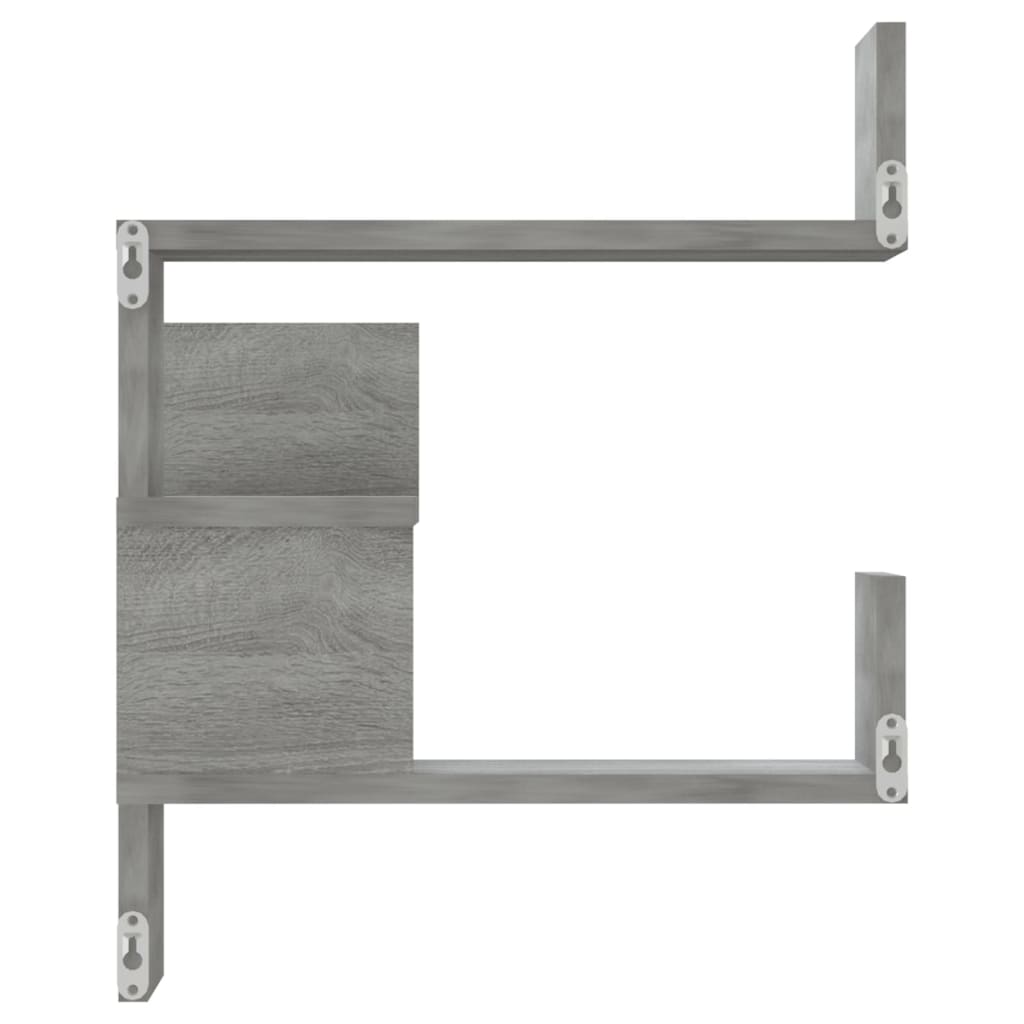Γωνιακή Ραφιέρα Τοίχου Γκρι Sonoma 40x40x50 εκ. Επεξεργ. Ξύλο - Pakobazaar