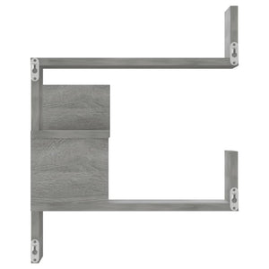Γωνιακές Ραφιέρες Τοίχου 2 τεμ Γκρι Sonoma 40x40x50εκ Επ. Ξύλο - Pakobazaar