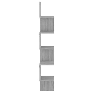 Γωνιακή Ραφιέρα Τοίχου Γκρι Sonoma 20x20x127,5 εκ. Επεξερ. Ξύλο