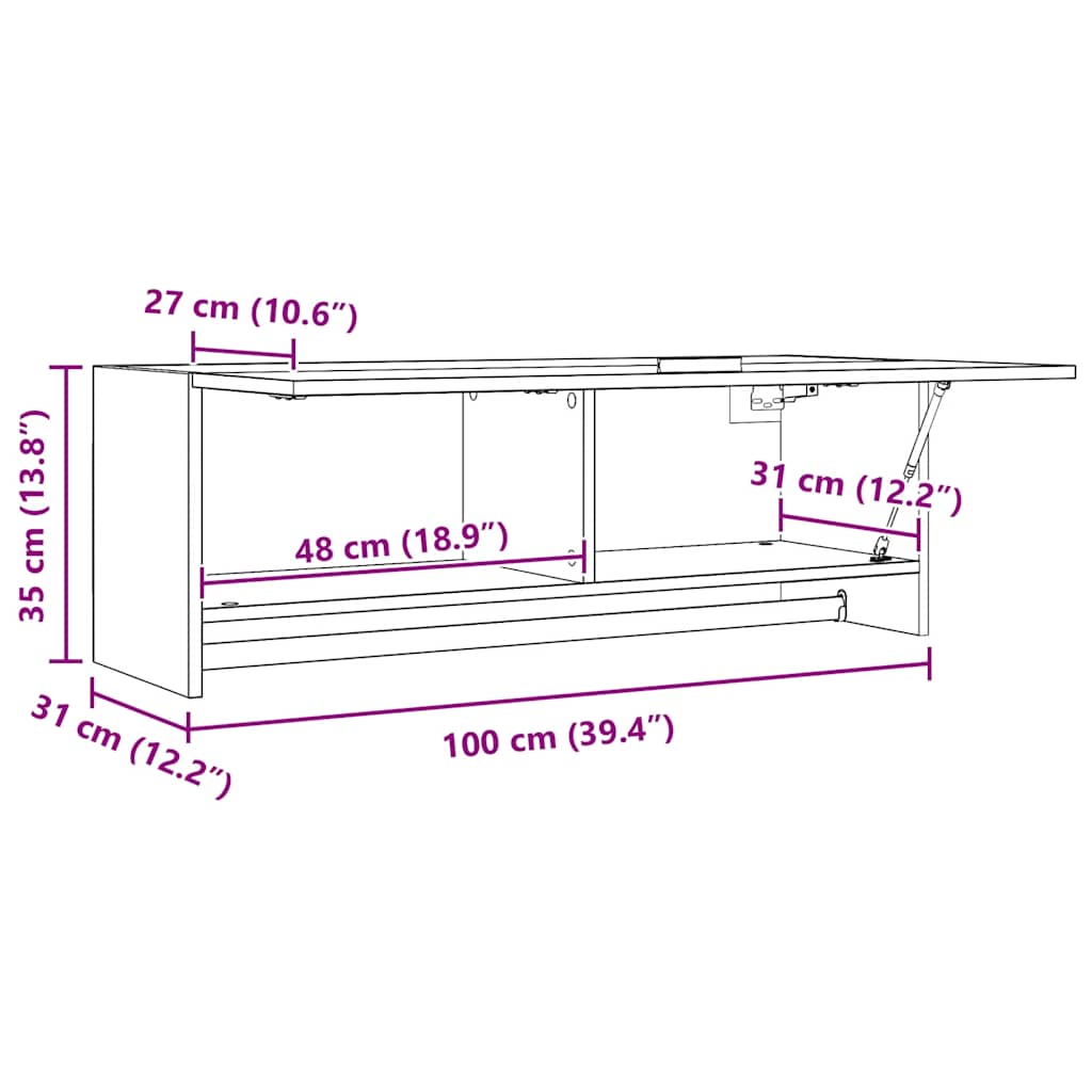 Ντουλάπα Καφέ Δρυς 100 x 32,5 x 35 εκ. από Επεξεργασμένο Ξύλο - Pakobazaar