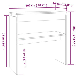 Τραπέζι Κονσόλα Καπνιστή Δρυς 102x30x80 εκ. Επεξεργασμένο Ξύλο - Pakobazaar