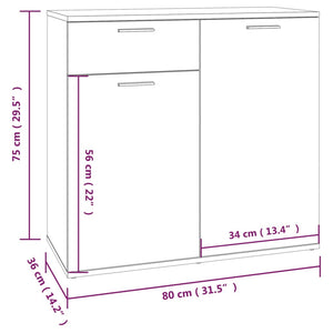 Ντουλάπι Γκρι Sonoma 80 x 36 x 75 εκ. από Επεξεργασμένο Ξύλο