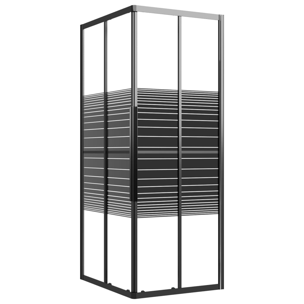 Καμπίνα Ντουζιέρας με Ρίγες Μαύρη 90 x 70 x 180 εκ. από ESG - PAKOBAZAAR