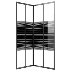 Καμπίνα Ντουζιέρας με Ρίγες Μαύρη 90 x 70 x 180 εκ. από ESG - PAKOBAZAAR