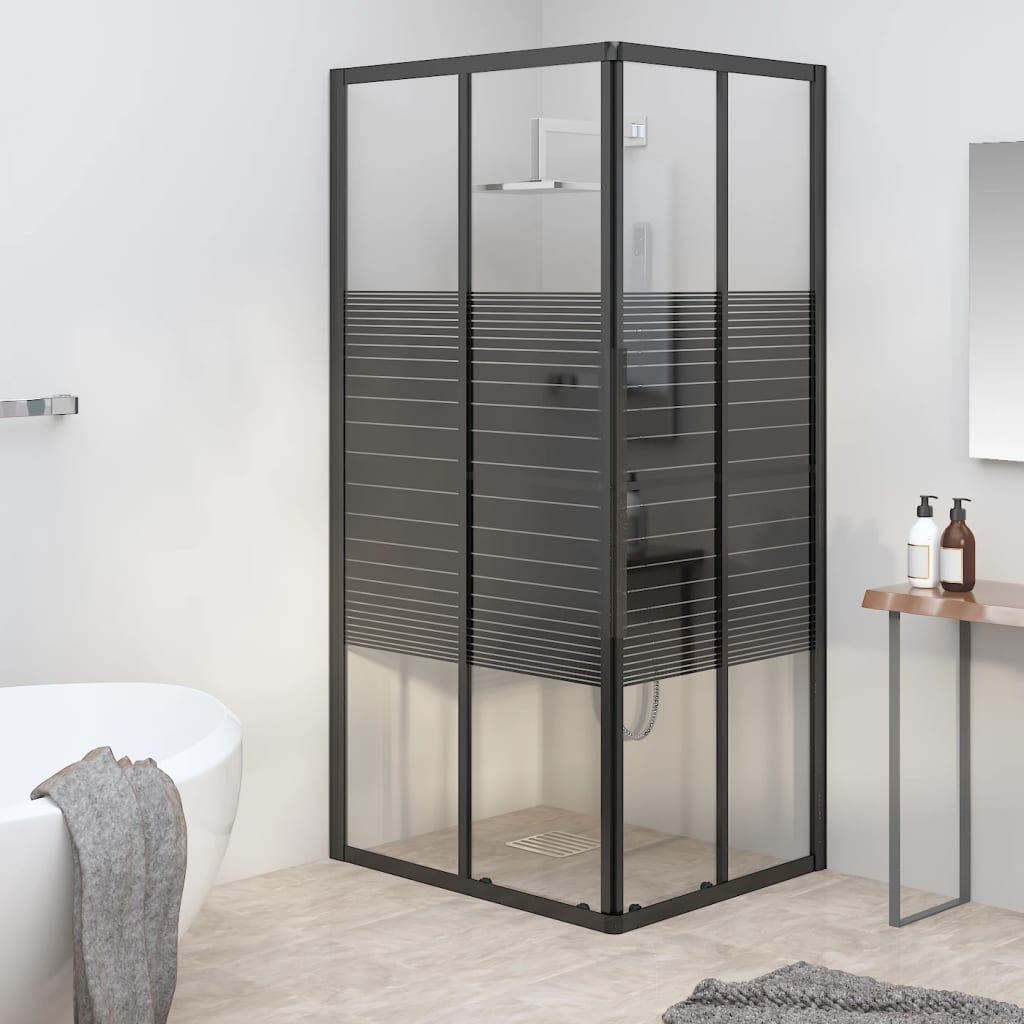 Καμπίνα Ντουζιέρας με Ρίγες Μαύρη 90 x 70 x 180 εκ. από ESG - PAKOBAZAAR