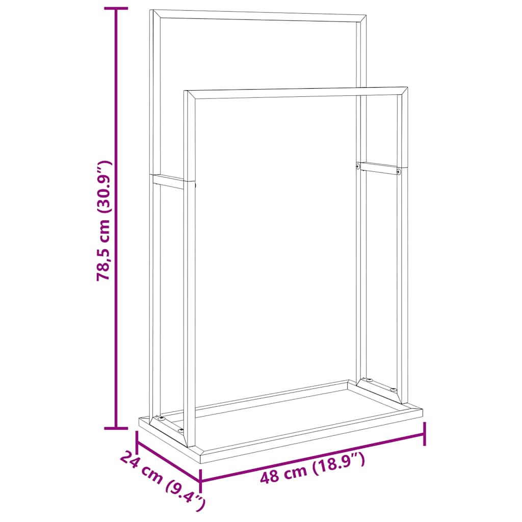 Κρεμάστρα για Πετσέτες Ανεξάρτητη Λευκή 48x24x78,5 εκ Σιδερένια