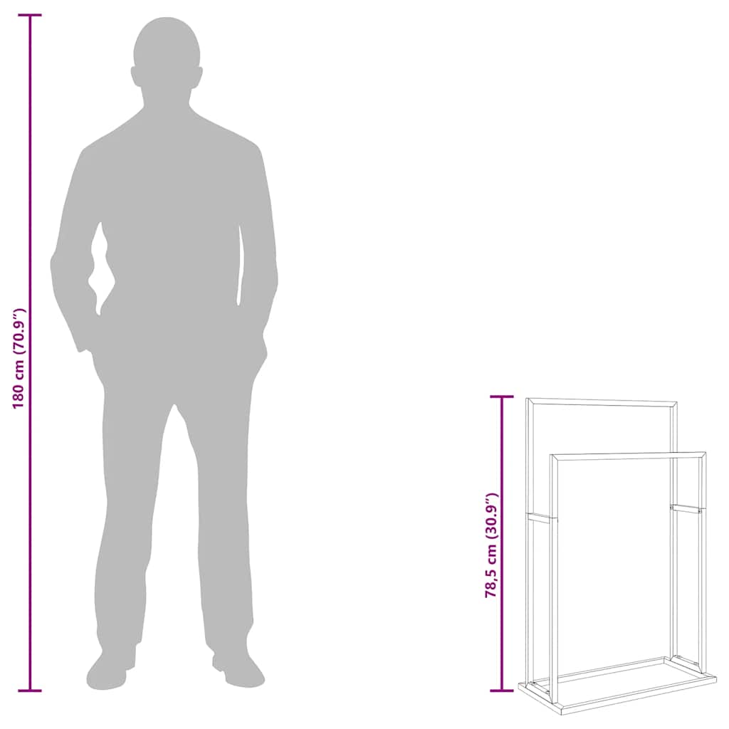 Κρεμάστρα για Πετσέτες Ανεξάρτητη Λευκή 48x24x78,5 εκ Σιδερένια