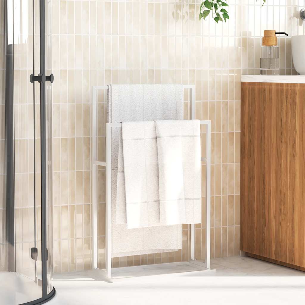 Κρεμάστρα για Πετσέτες Ανεξάρτητη Λευκή 48x24x78,5 εκ Σιδερένια