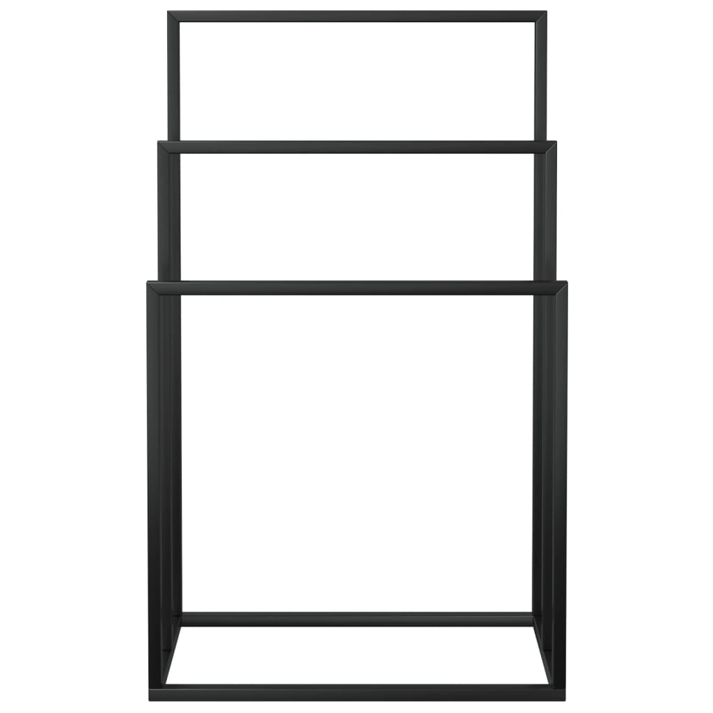 Κρεμάστρα για Πετσέτες Ανεξάρτητη Μαύρη 48x24x79 εκ. Σιδερένια