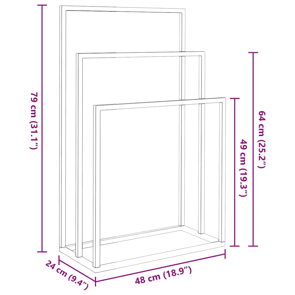Κρεμάστρα για Πετσέτες Ανεξάρτητη Λευκή 48x24x79 εκ. Σιδερένια