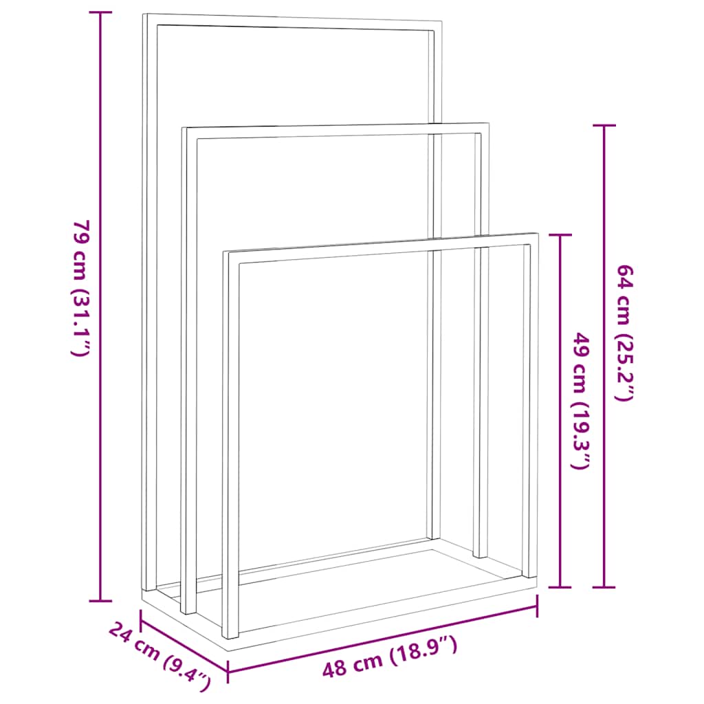 Κρεμάστρα για Πετσέτες Ανεξάρτητη Χρυσή 48x24x79 εκ. Σιδερένια - Pakobazaar