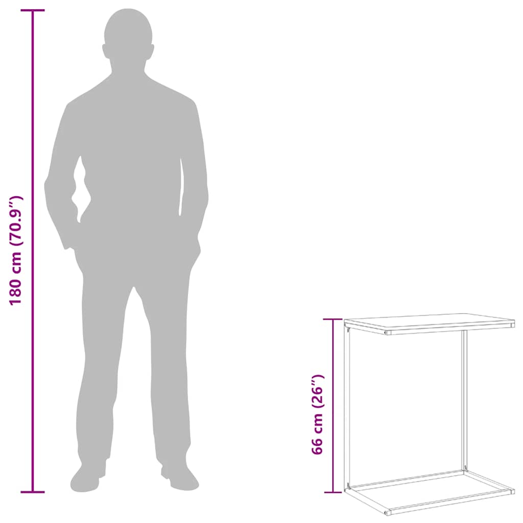 Τραπέζι Βοηθητικό Λευκό 55 x 35 x 66 εκ. από Επεξεργασμένο Ξύλο