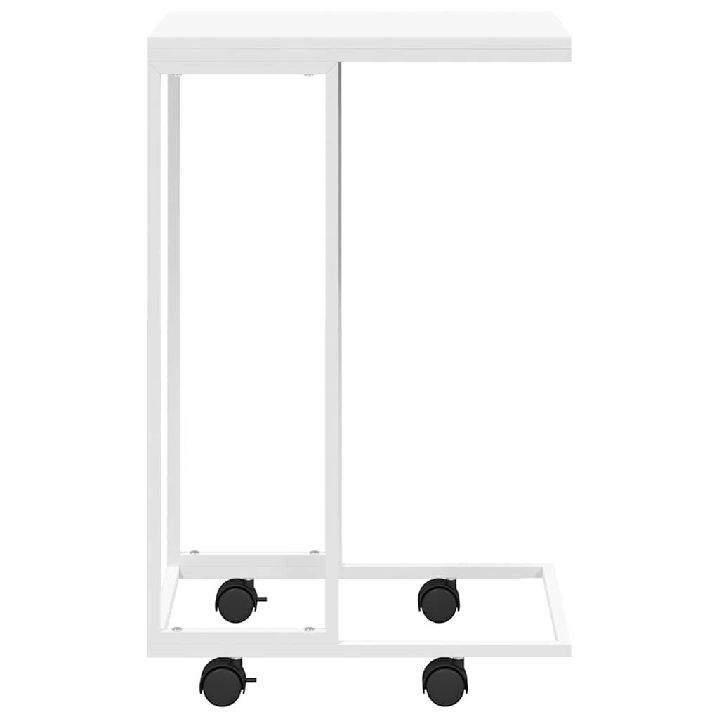 Βοηθητικό Τραπέζι με Ρόδες Λευκό 40x30x63,5 εκ. Επεξεργ. Ξύλο