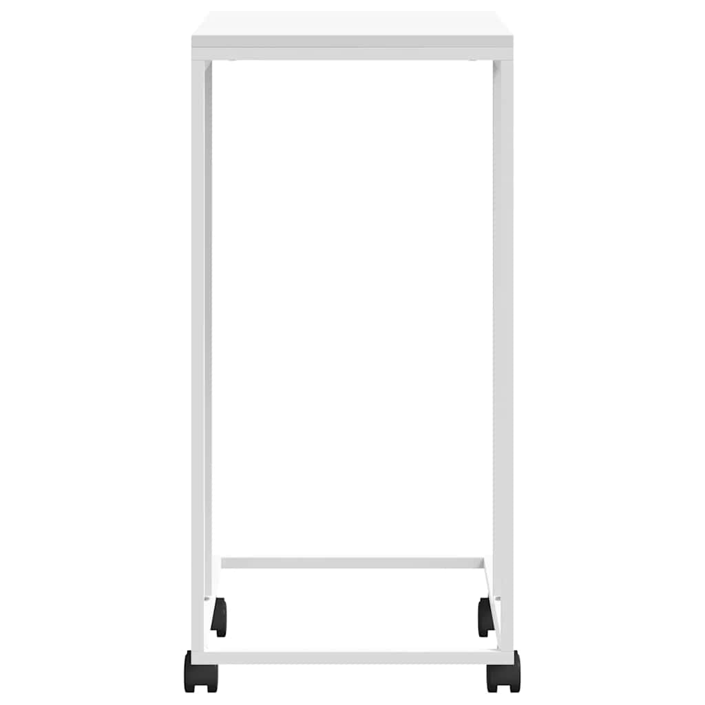 Βοηθητικό Τραπέζι με Ρόδες Λευκό 40x30x63,5 εκ. Επεξεργ. Ξύλο