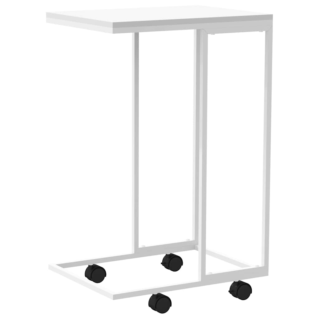 Βοηθητικό Τραπέζι με Ρόδες Λευκό 40x30x63,5 εκ. Επεξεργ. Ξύλο