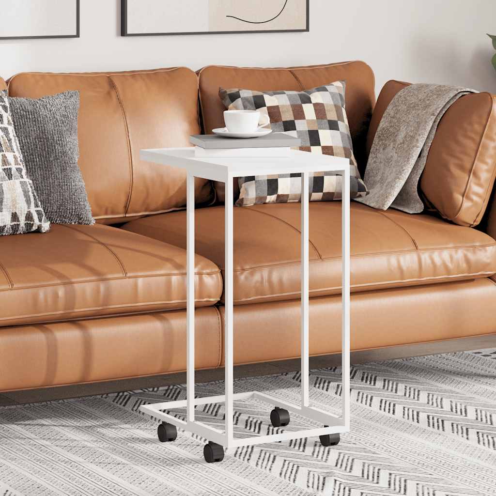 Βοηθητικό Τραπέζι με Ρόδες Λευκό 40x30x63,5 εκ. Επεξεργ. Ξύλο