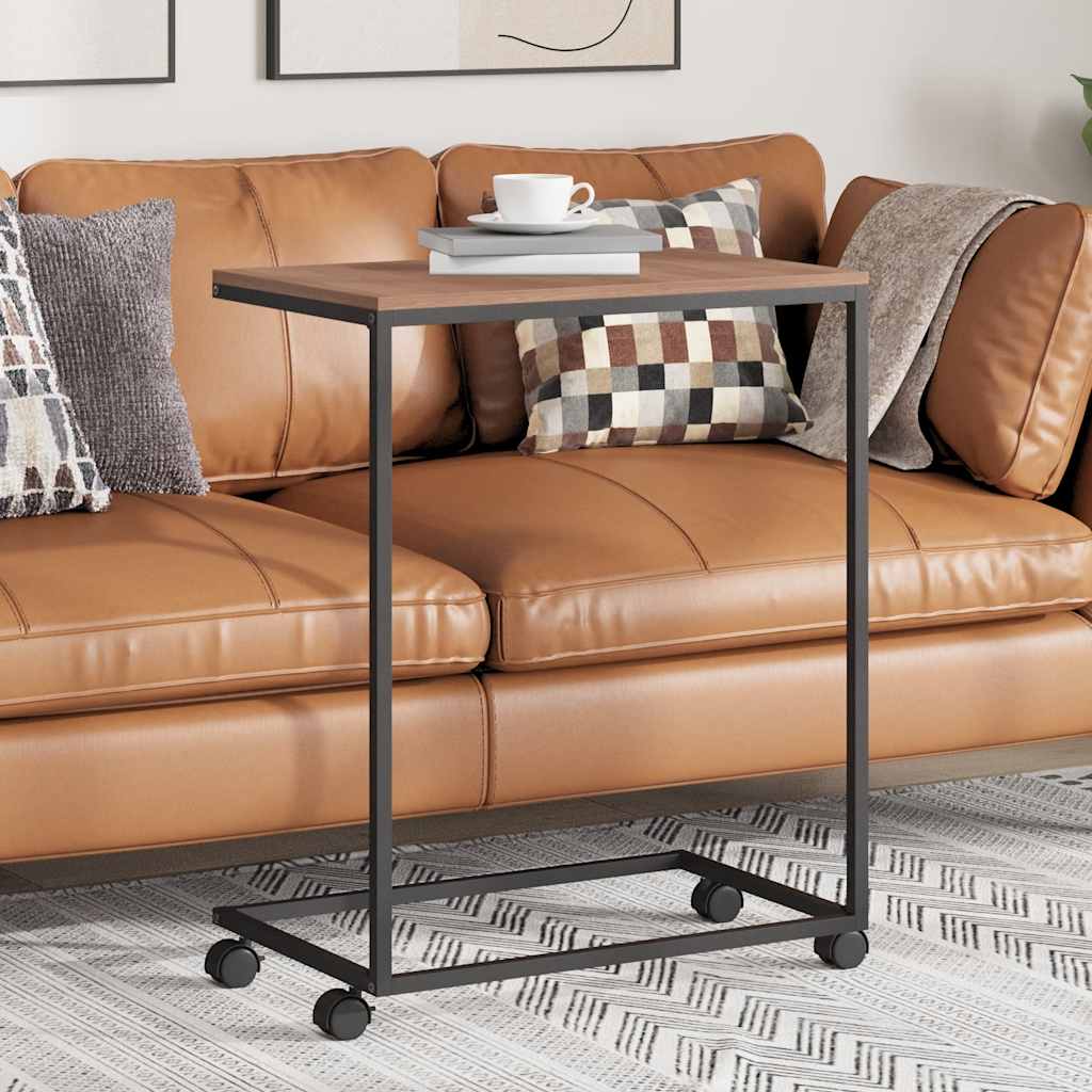 Βοηθητικό Τραπέζι με Ρόδες Μαύρο 55 x 35 x 70 εκ. Επεξ. Ξύλο