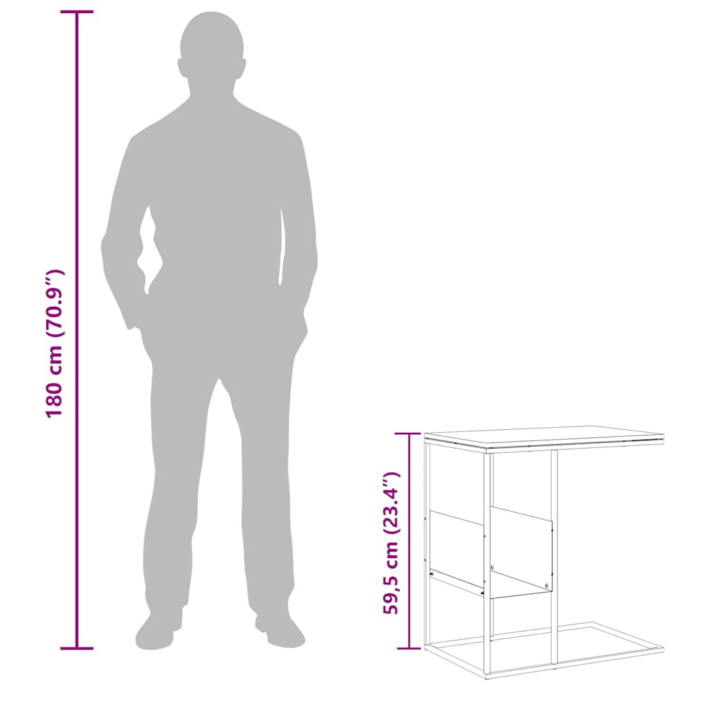Τραπέζι Βοηθητικό Μαύρο 55x36x59,5 εκ. από Επεξεργασμένο Ξύλο