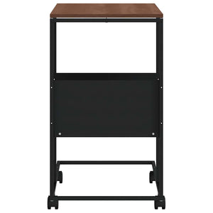 Βοηθητικό Τραπέζι με Ρόδες Μαύρο 55 x 36 x 63,5 εκ. Επεξ. Ξύλο