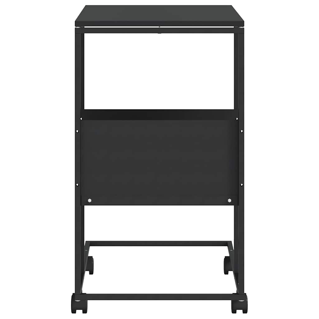 Βοηθητικό Τραπέζι με Ρόδες Μαύρο 55 x 36 x 63,5 εκ. Επεξ. Ξύλο