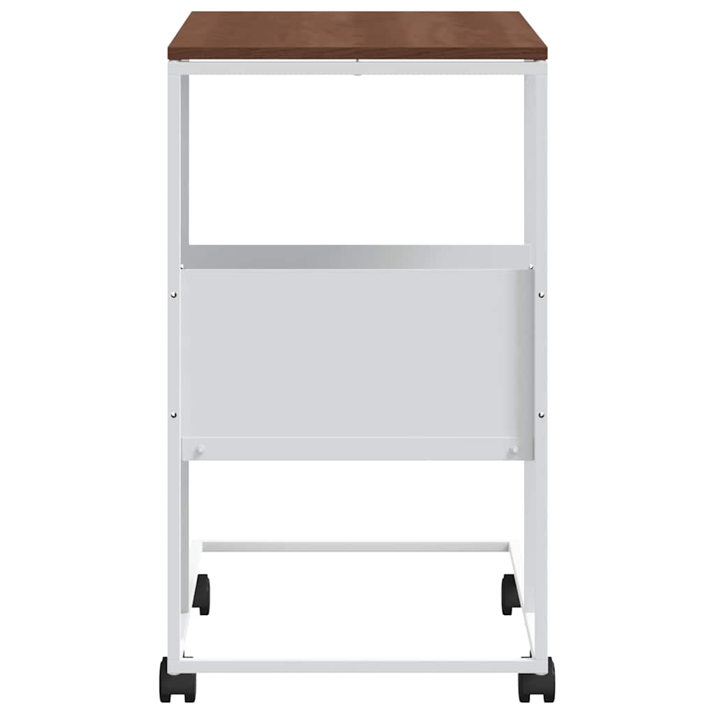 Βοηθητικό Τραπέζι με Ρόδες Λευκό 55 x 36 x 63,5 εκ. Επεξ. Ξύλο