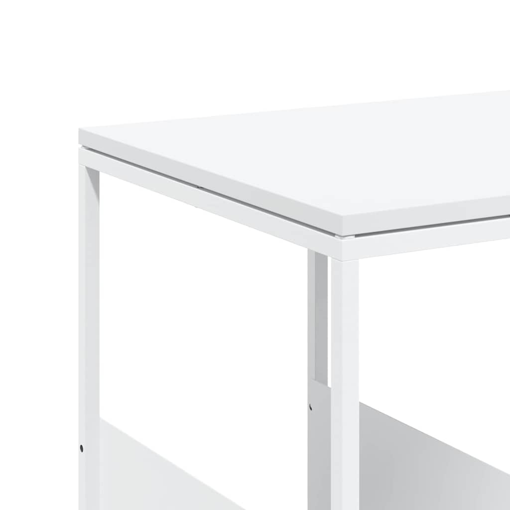 Βοηθητικό Τραπέζι με Ρόδες Λευκό 55x36x63,5 εκ. Επεξεργ. Ξύλο