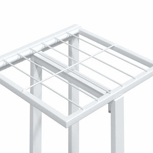 Βάση Λουλουδιών 4 Επιπέδων με Ρόδες 44x23x80 εκ. Λευκή Σίδερο