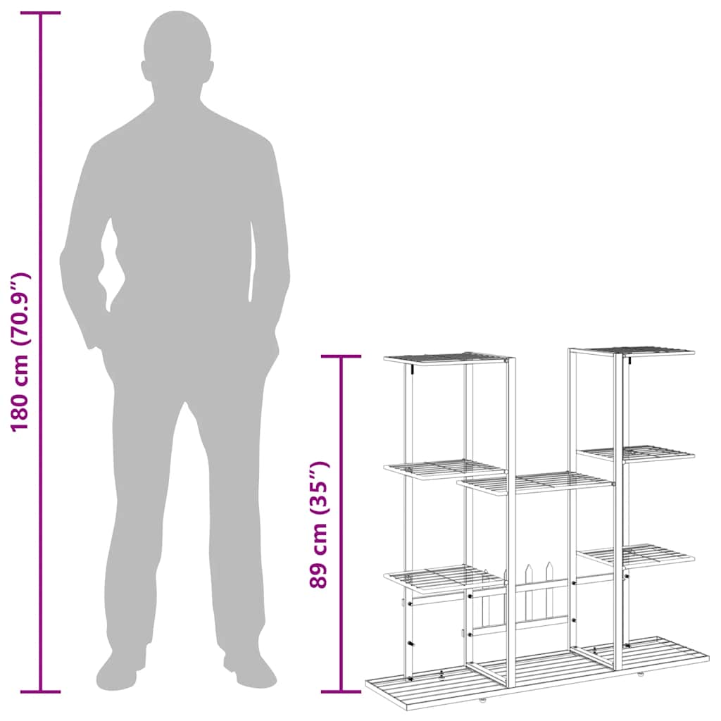 Βάση Λουλουδιών Μαύρη 94,5 x 25 x 89 εκ. Σιδερένια