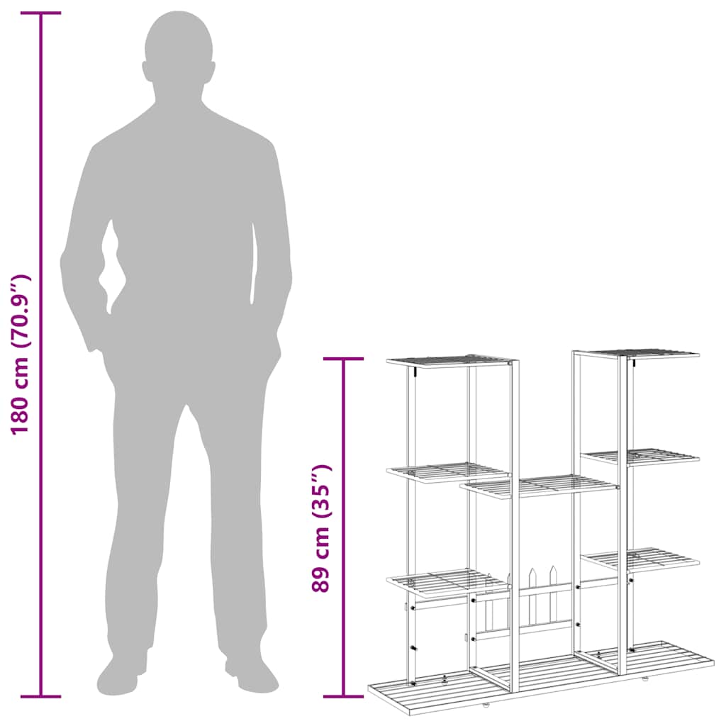 Βάση Λουλουδιών Λευκή 94,5 x 25 x 89 εκ. Σιδερένια