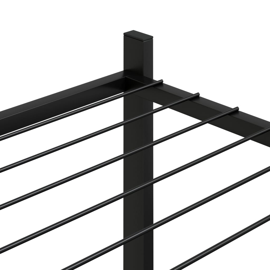 Βάση Λουλουδιών με Ρόδες 83x25x103,5 εκ. Μαύρη Σιδερένια