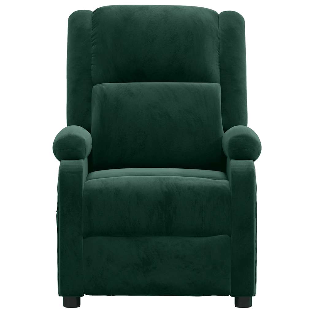 Πολυθρόνα Μασάζ Ηλεκτρική Σκούρο Πράσινο Βελούδινη - PAKOBAZAAR