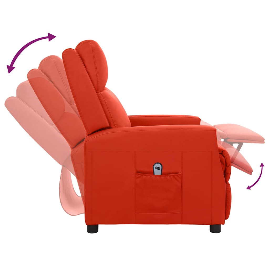 Πολυθρόνα Ανακλινόμενη Ηλεκτρική Κόκκινη από Συνθετικό Δέρμα